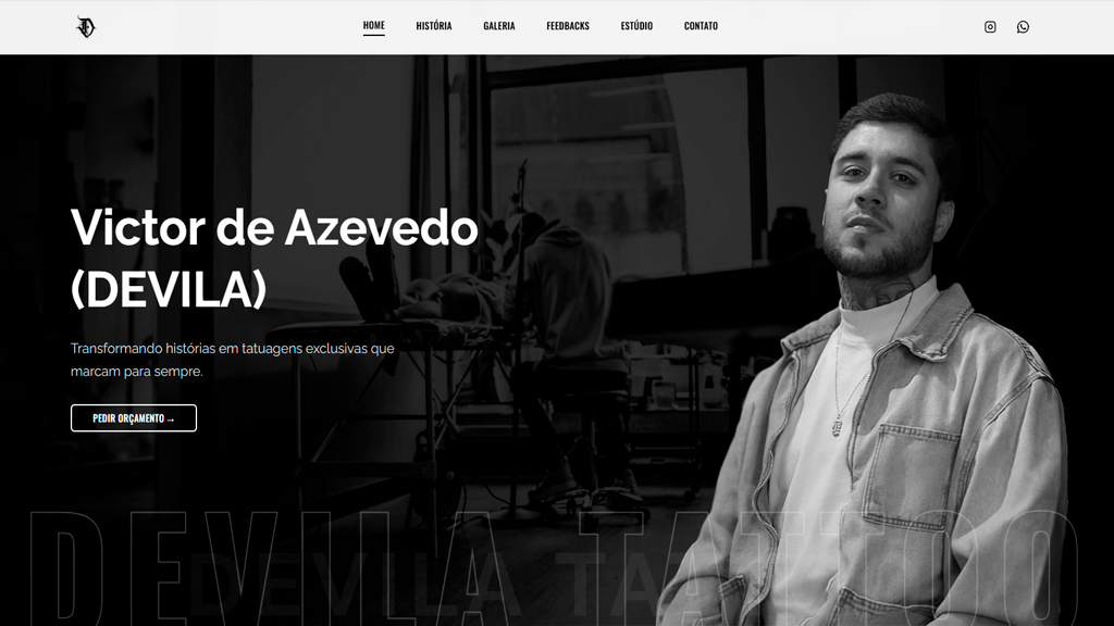Devila Tattoo — Stúdio de tatuagem  Landing page